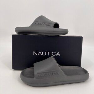 Nautica Dacio Slide Sandal Size 10M Grey Open Toe Slip-On Casual Pool Shoe